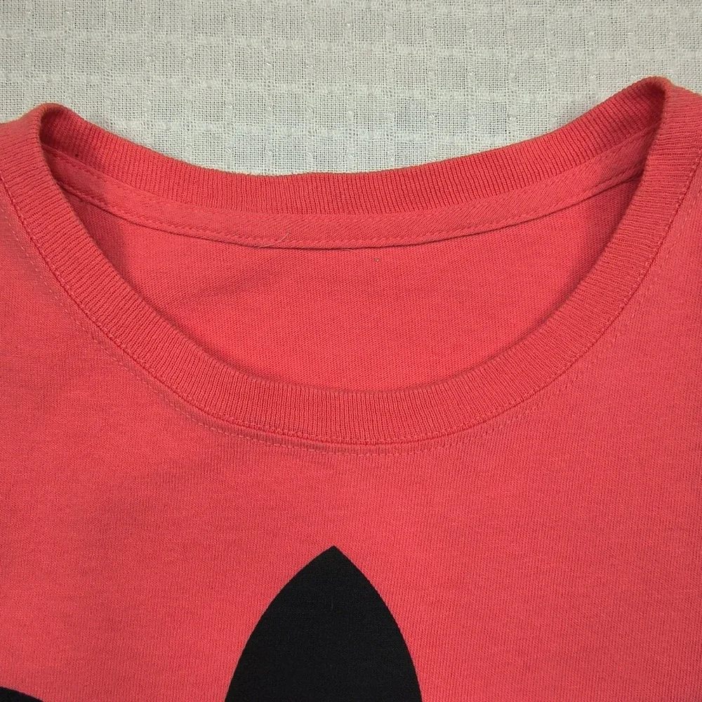 Adidas Trefoil Graphic T-Shirt Mens‎ Large Salmon Pink Coral Short Sleeve Cotton